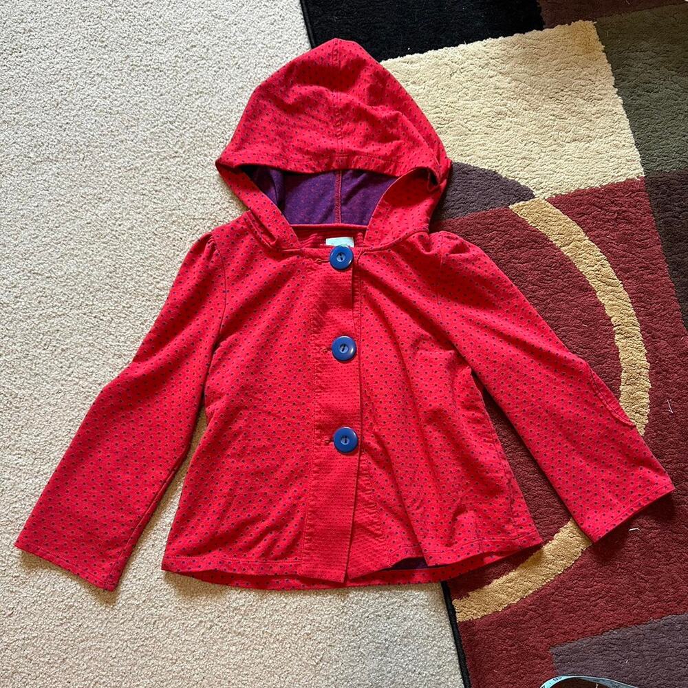 Kimchi & Blue Red Polka Dot Top Big Buttons Twee